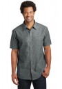 District Made® Mens Short Sleeve Washed Woven Shirt.