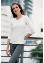 Port Authority® Ladies Modern Stretch Cotton 3/4-Sleeve Scoop Neck Shirt