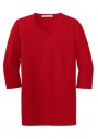 Port Authority® Ladies Silk Touch™ Maternity 3/4-Sleeve V-Neck Shirt. 