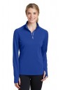 Sport-Tek® Ladies Sport-Wick® Textured 1/4-Zip Pullover