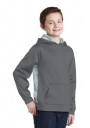 Sport-Tek® Youth Sport-Wick® CamoHex Fleece Colorblock Hooded Pullover