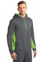 Sport-Tek® Sport-Wick® Fleece Colorblock Hooded Pullover. 