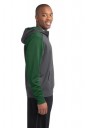 Sport-Tek® Tech Fleece Colorblock 1/4-Zip Hooded Sweatshirt.